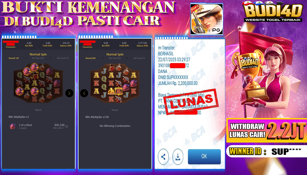 BUDI4D JACKPOT SLOT PGSOFT WILD BOUNTY SHOWDOWN Rp.2.200.000,- LUNASS